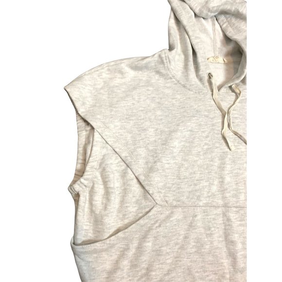 Jane + Delancey Light Gray Oversized Sleeveless 90's Style Hoodie Sweatshirt-Sma - Picture 9 of 13